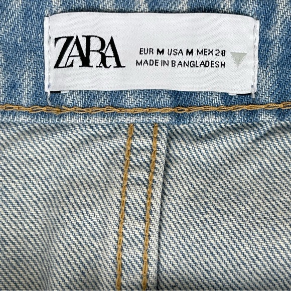 Zara Denim Shirt Crop Top Women’s Size Medium NEW with Tags - Picture 3 of 8